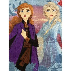 Disney Frozen Plush Reversible Throw Blanket Anna Elsa Lightweight Border Movie
